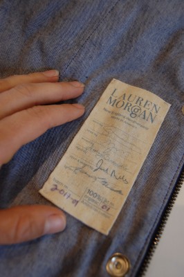 Chain of Custody Label with Hand Written Notes - Fashion Designer Lauren Morgan Inspired By Martha's Vineyard & New England