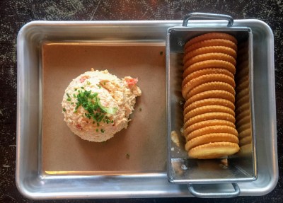 The Ritz Dive Bar Food Oak Bluffs - Smoked Gouda Pimento Cheese, served with Ritz crackers