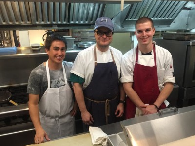 20 By Nine Chef Gustavo DeAguiar (middle) and his team Oak Bluffs Bar & Restaurant