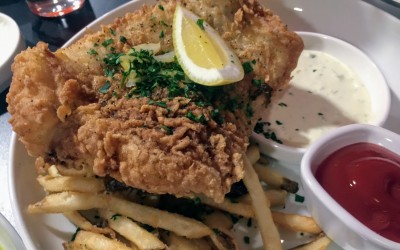 Fish & Chips Crispy fried Chatham Cod Fish At The Cardboard Box Restaurant Oak Bluffs Martha's Vineyard Dining