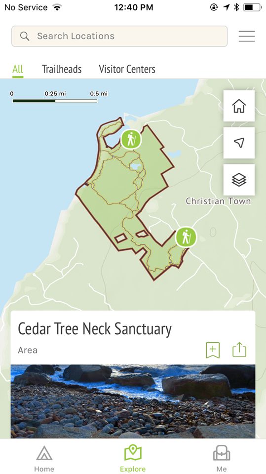 Exploring Cedar Tree Neck With Trails MV App Martha's Vineyard