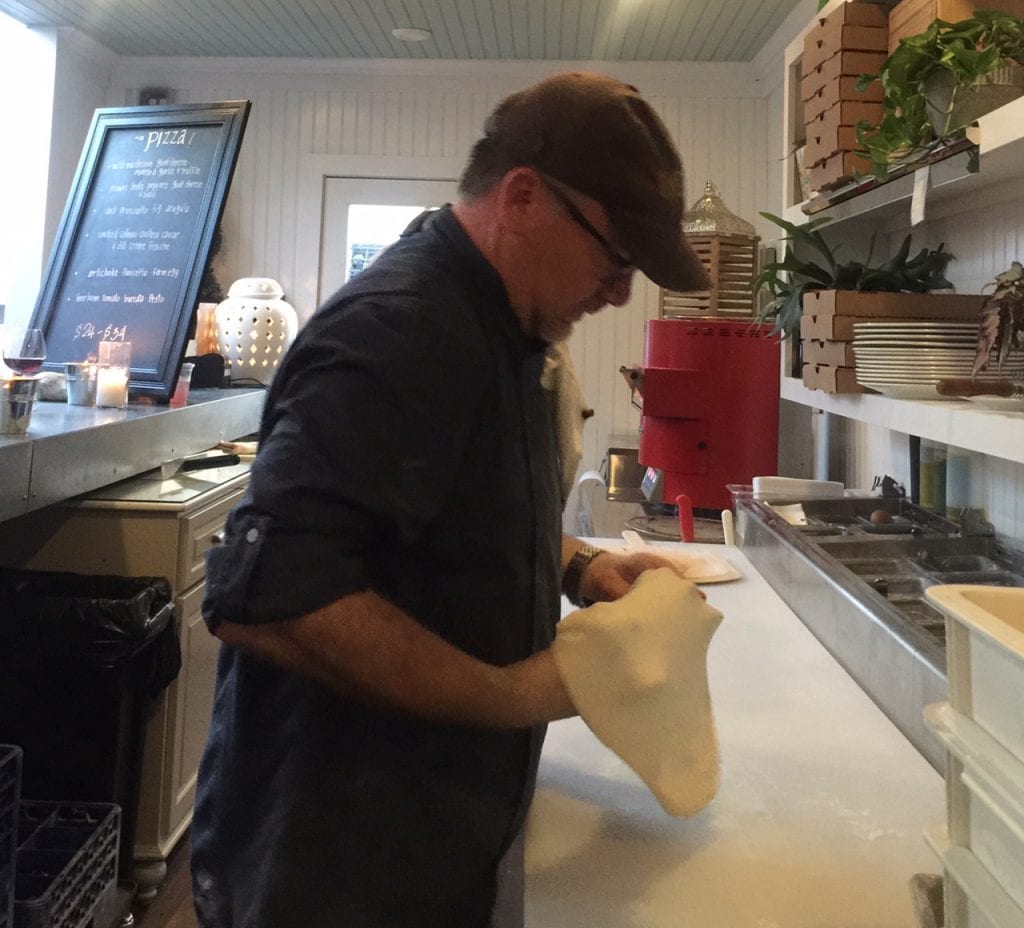 Atria Restaurant Owner/Chef Christian Thornton Making Pizzas At New Pizza