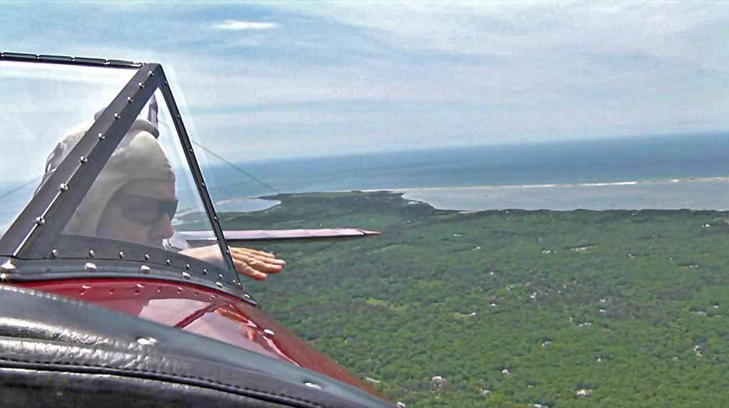 Classic Aviators Owner/Pilot Mike Creato Giving Aerial Tour Over Martha's Vineyard In Biplane