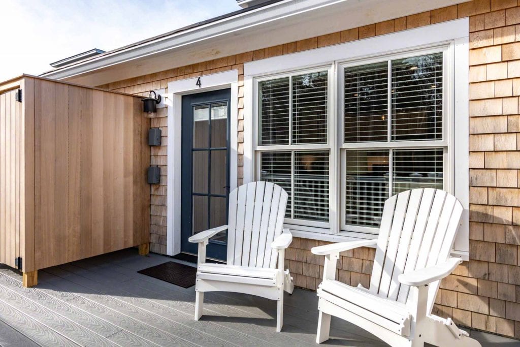 Sunny Deck With Private Seating Area At Mariners Landing Luxury Vacation Rental Condos Edgartown