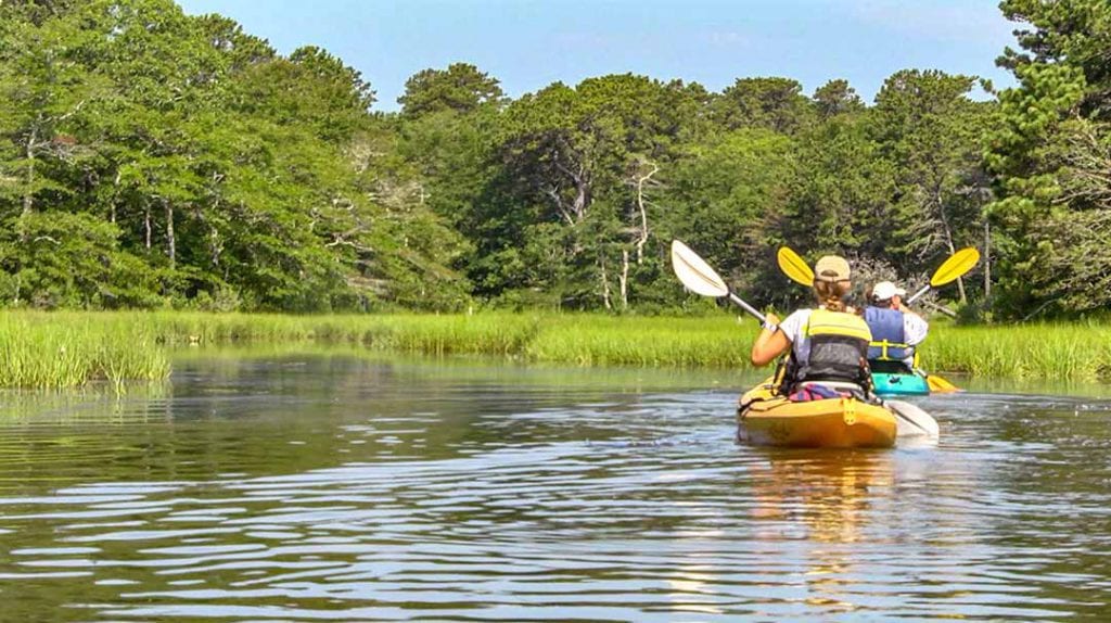 Martha's Vineyard Bucket List: Chappy Adventure Kayaking at Poucha Pond Click To Watch The Vineyard Bucket List Discovery Tour