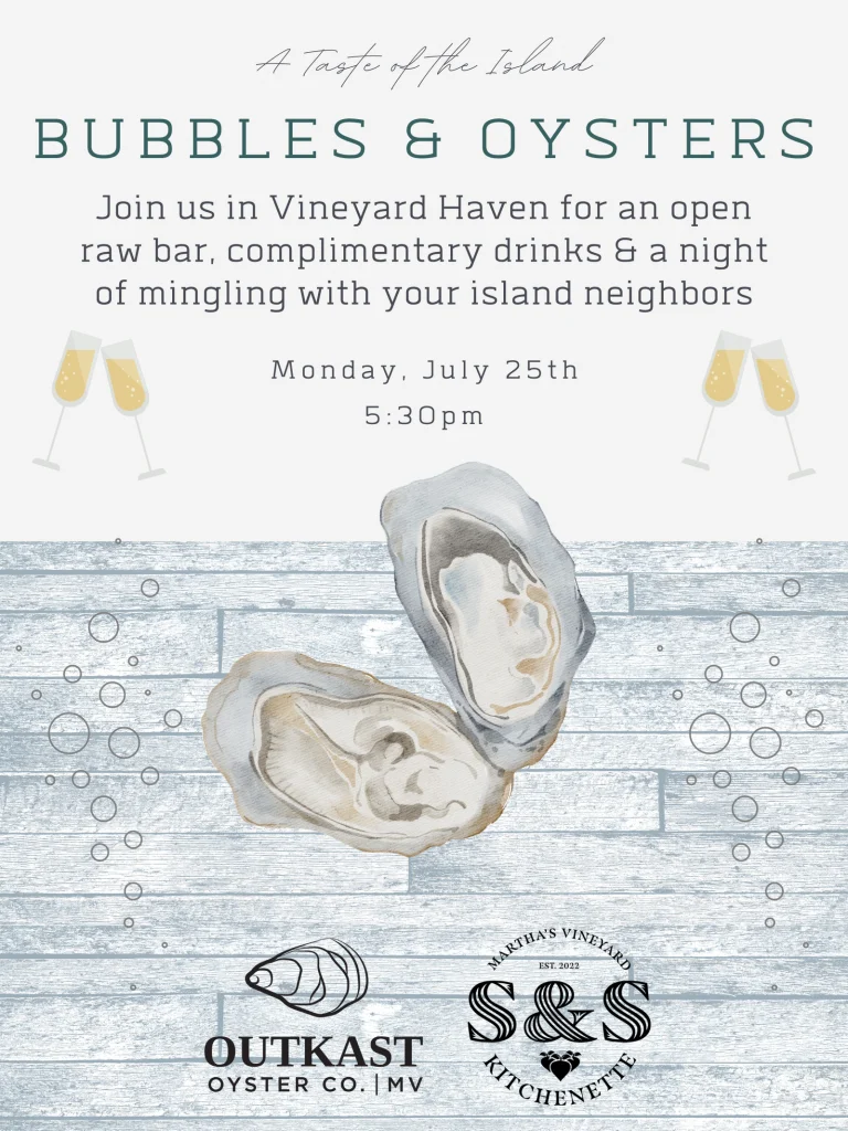 S&S Kitchenette
Martha's Vineyard
Oysters
Outkast Oyster Bar
Vineyard Haven 
New to the vineyard 
Summer 2022