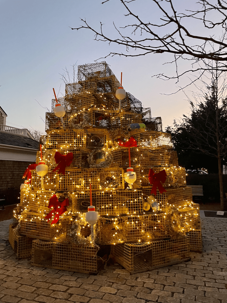 The Lobster Trap tree in downtown Edgartown as part of Christmas in Edgartown. 