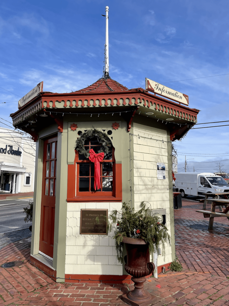 12 Days of Gratitude for Martha’s Vineyard The Oak Bluffs visitor kiosk decked out for the holidays