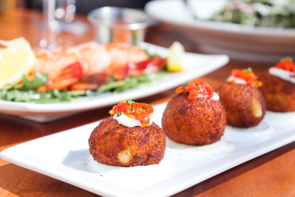 Top Ten Restaurants On Martha's Vineyard To Cozy Up To This Winter - MV Chowder Company in Oak Bluffs Arancini risotto balls from MV Chowder Company