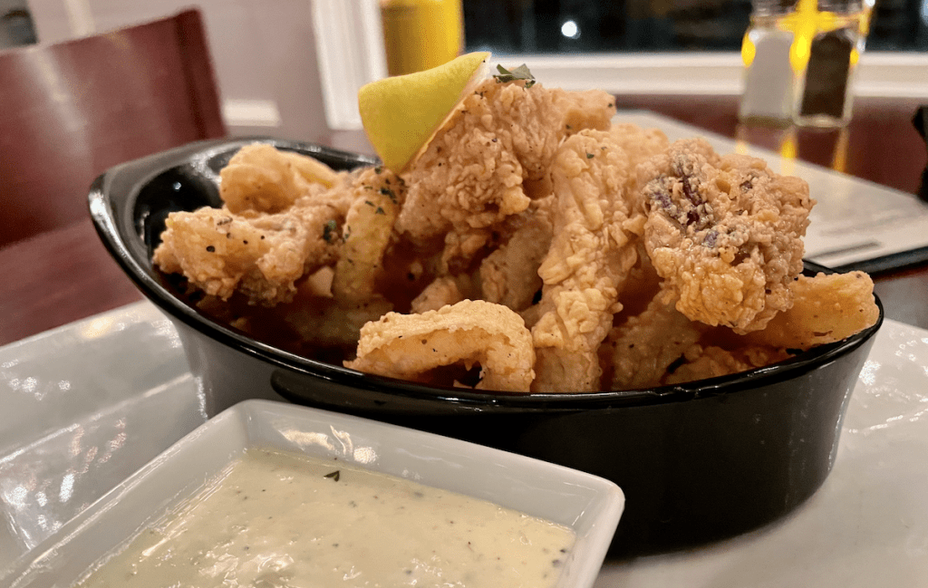 Top Ten Restaurants On Martha's Vineyard To Cozy Up To This Winter - Rockfish in Edgartown fried calamari at Rockfish
