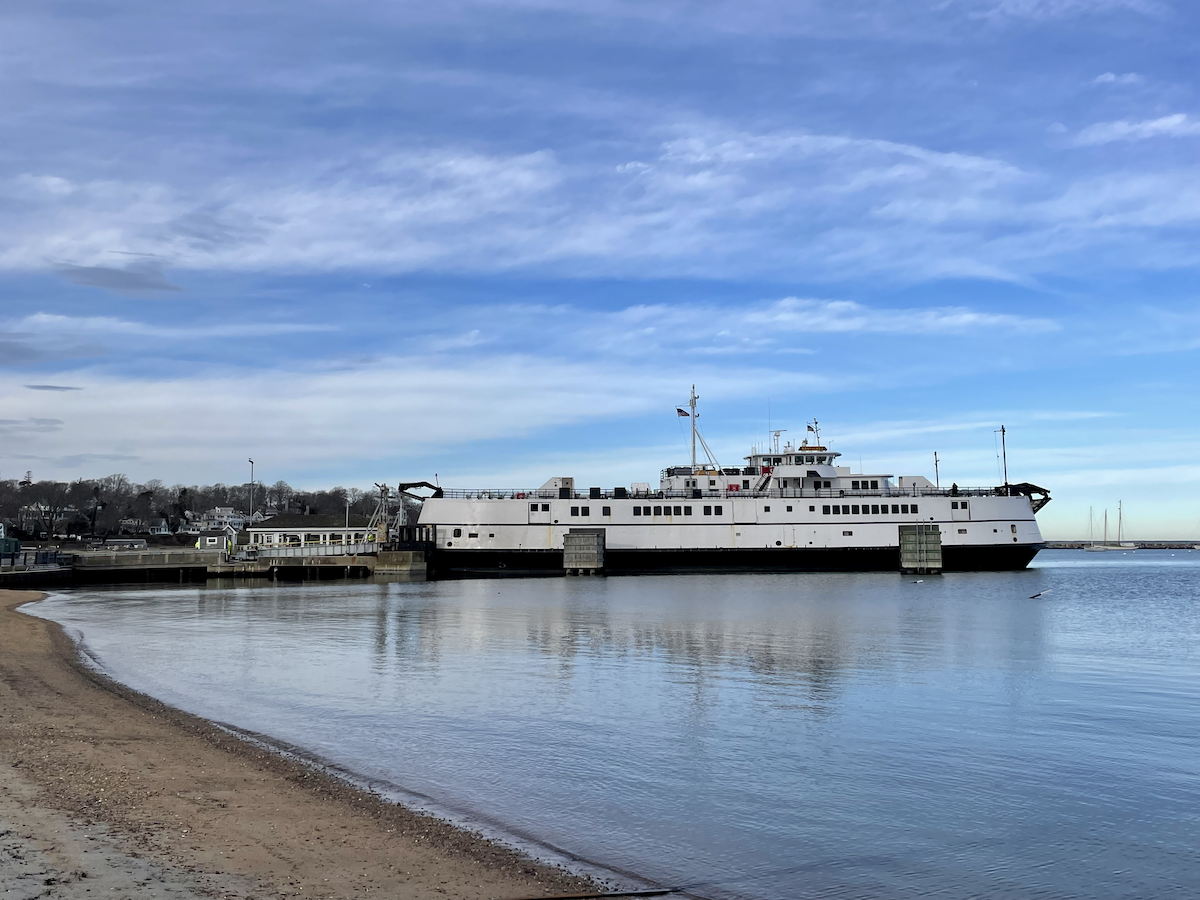 a ferry in vineyard haven harbor